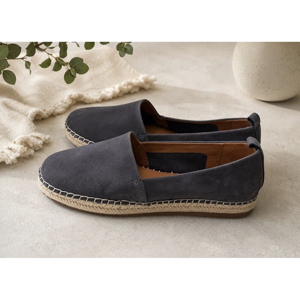 Lucky Brand Womens Loretto Espadrille Slip On Shoes Size 9M Gray Leather